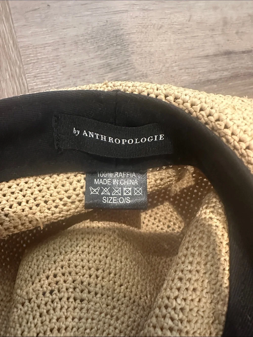 Anthropologie packable Straw Sun Hat with Braided Band - Natural Tan
